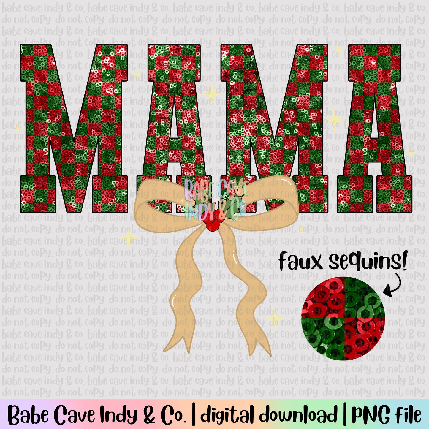 Christmas Faux Sequined Mama