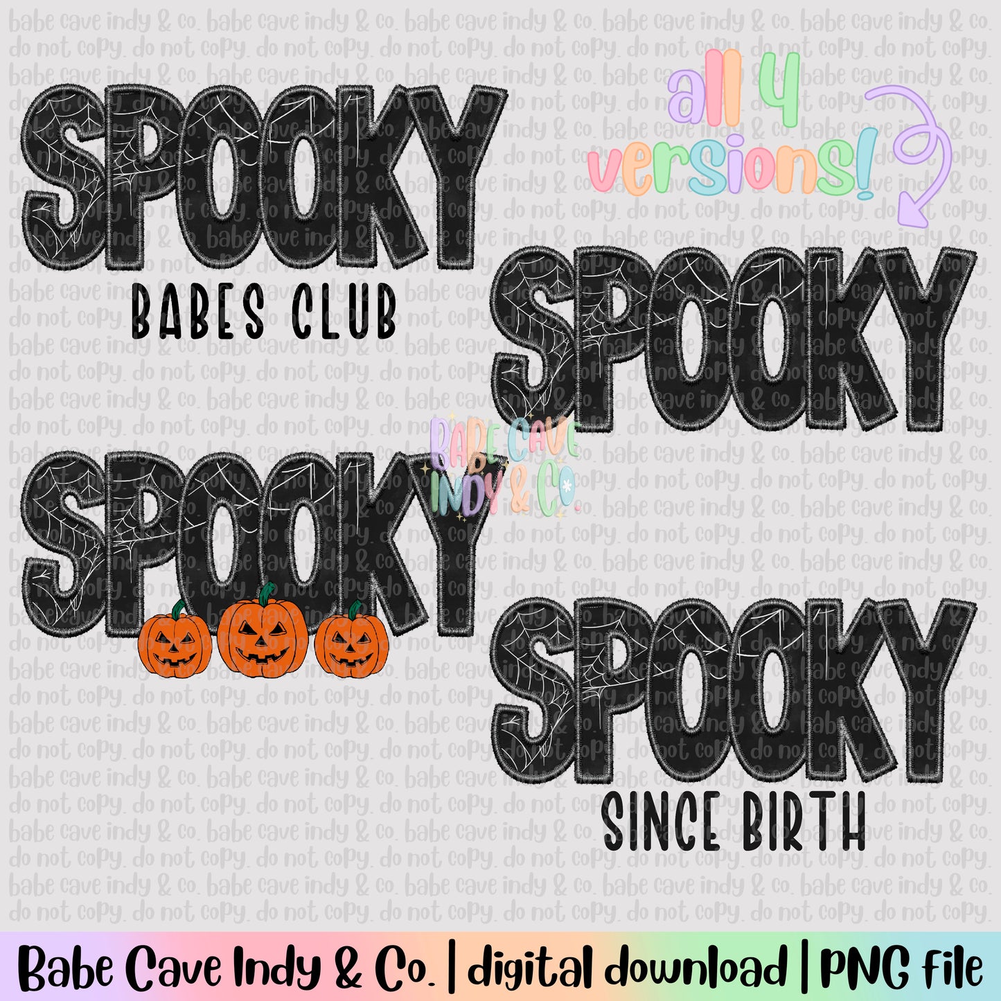 Spooky Faux Embroidery - 4 Pack
