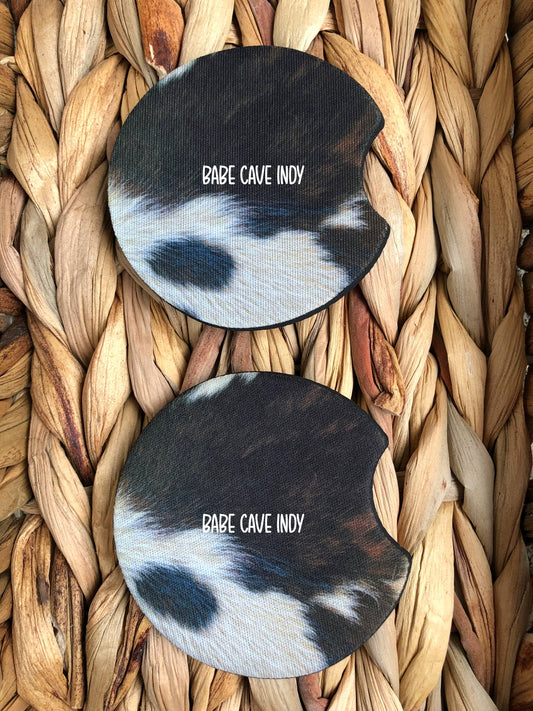 Cowhide Car Coasters